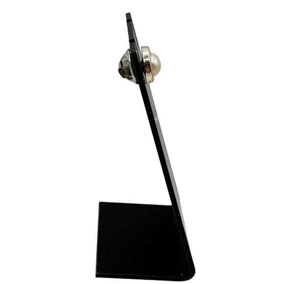 Faux Pearl Gold Tone Enamel Pin Brooch Accessory Handbag Purse Suit Collar - Picture 4 of 7